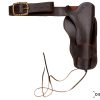 Villin lännen asevyö ja asekotelo Mexican loop holster revolverille.