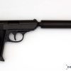 Äänenvaimentimella varustettu Walther PPK replika-ase verkkokaupasta.